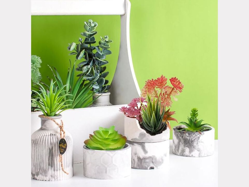 22 Piece Colorful Artificial Succulent Plants Garden Porch Decor