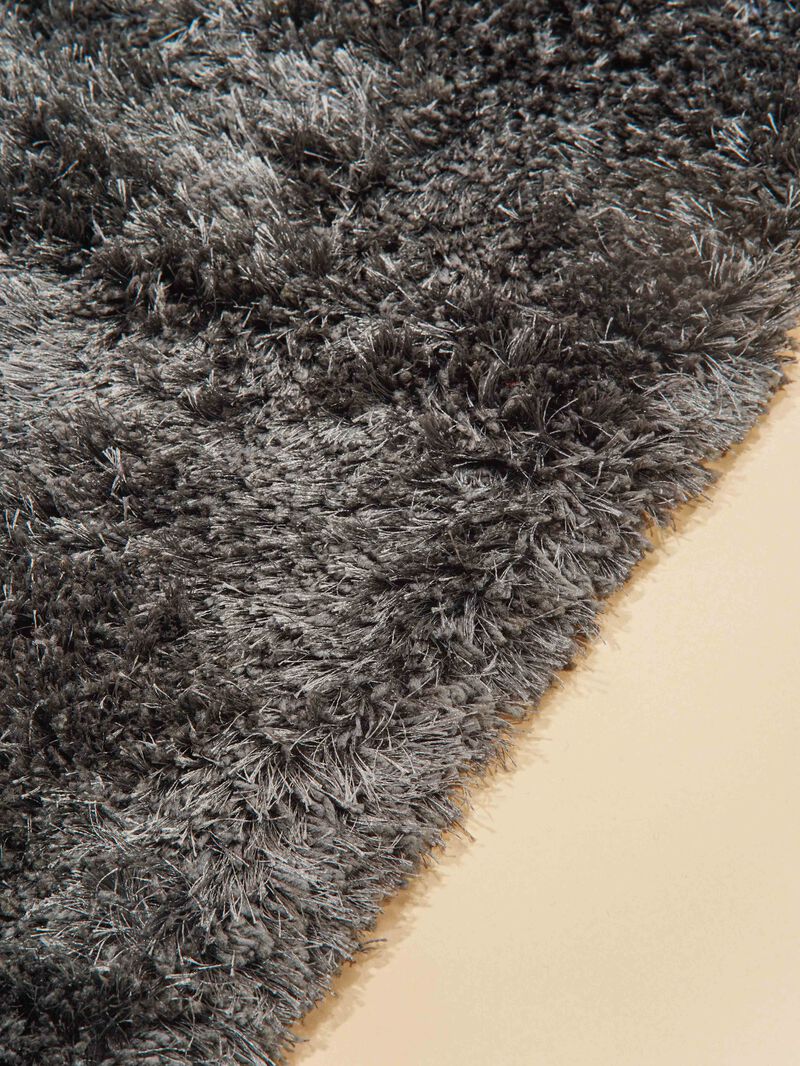 RUGSOTIC CARPETS HAND TUFTED SHAG POLYESTER ECO-FRIENDLY AREA RUGS - 9'x12', Rectangle, Charcoal, Solid Plain Design, High Pile Thick Handmade Anti Skid Area Rugs for Living Room, Bed Room K00111 image number 3