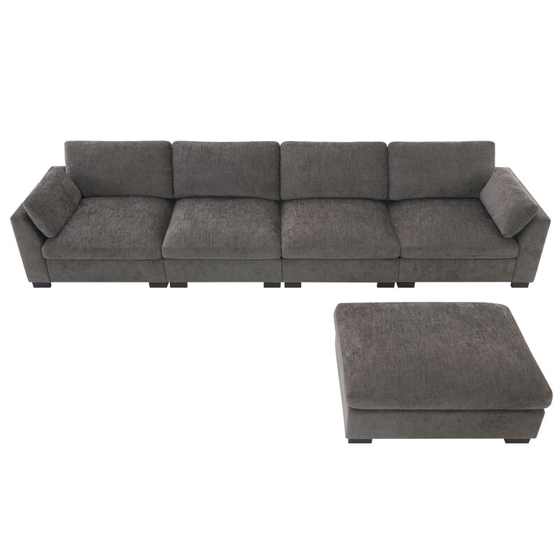 Merax ectional Sofa, L-Shape with Folding Table and Dual-Port Charging