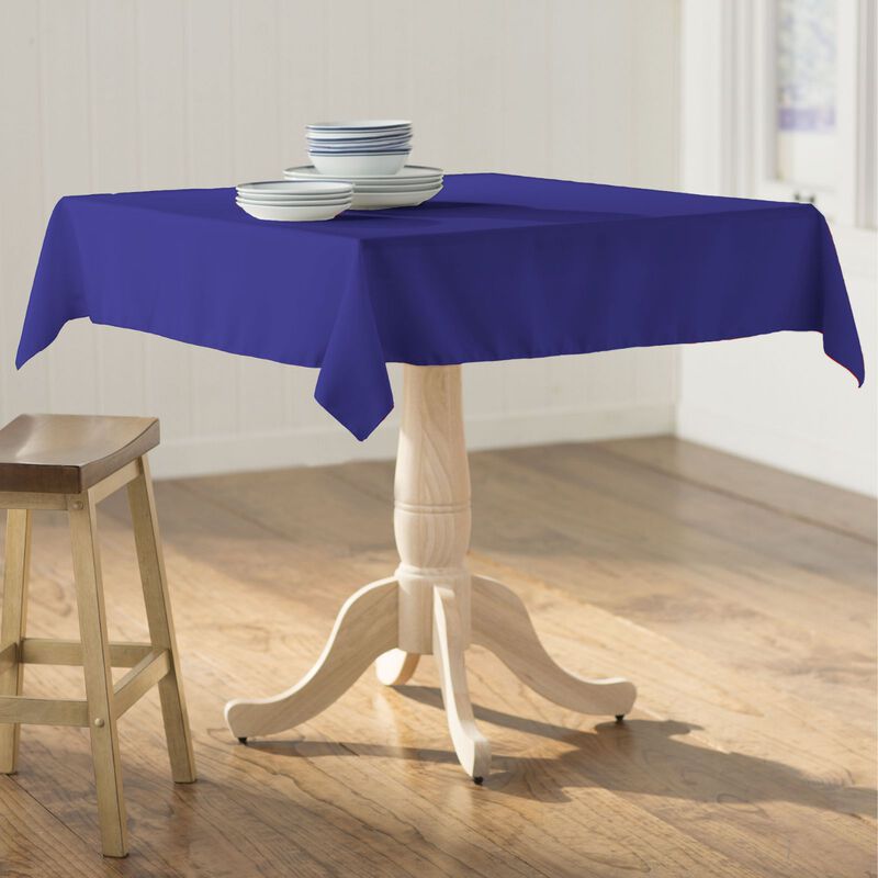 58-Inch Square Polyester Poplin Tablecloth for Dining and Kitchen Tables image number 1
