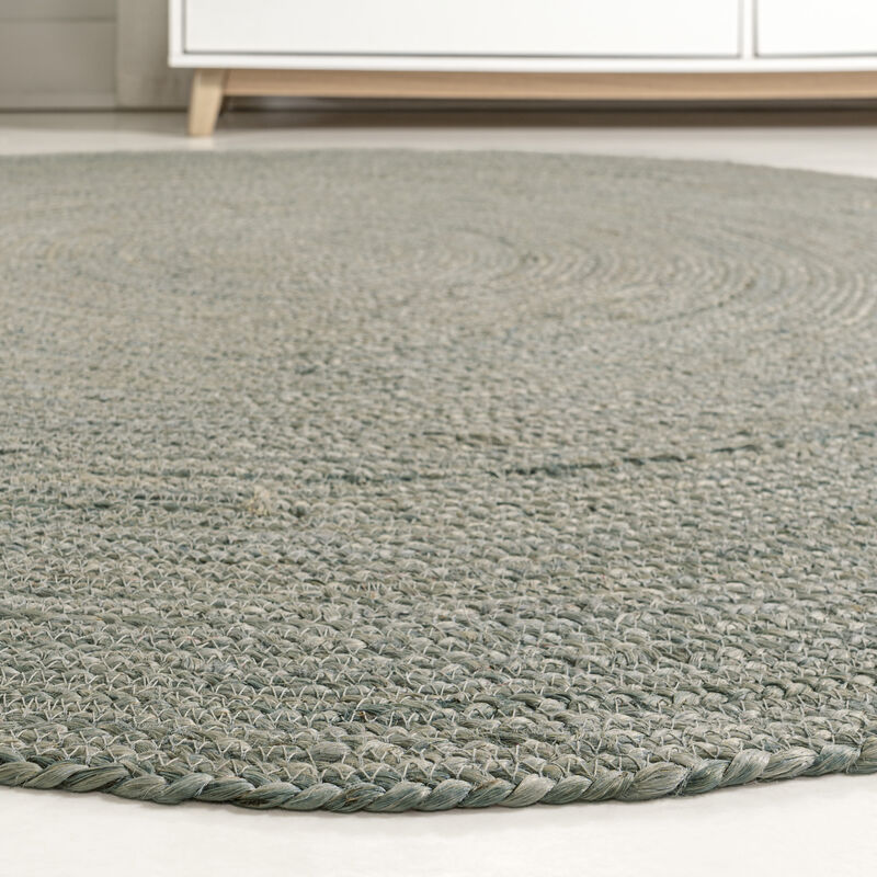 Zara Braided Coastal Cottage Round Jute Round Area Rug
