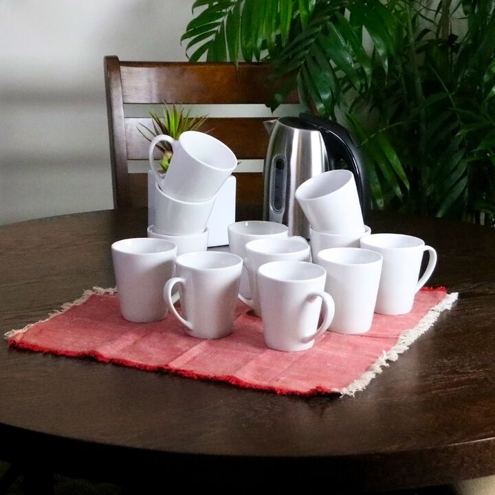 Gibson Home Noble Court 12 oz. Mug Set in White, Set of 12