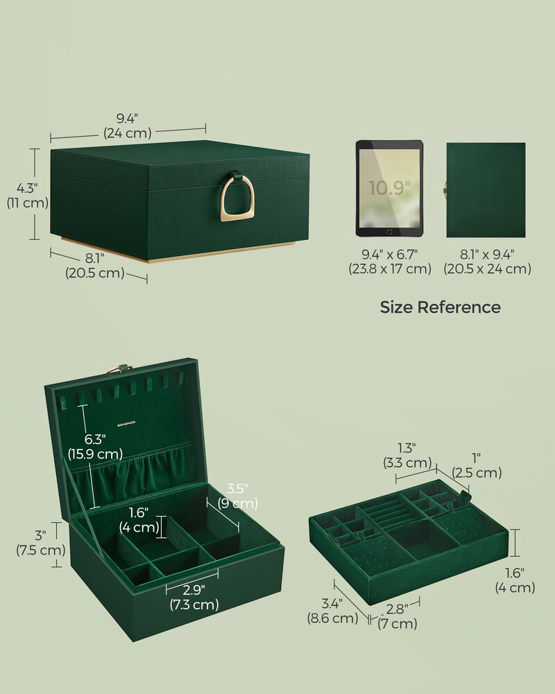 2-Layer Jewelry Box with Handle for Stylish and Portable Storage