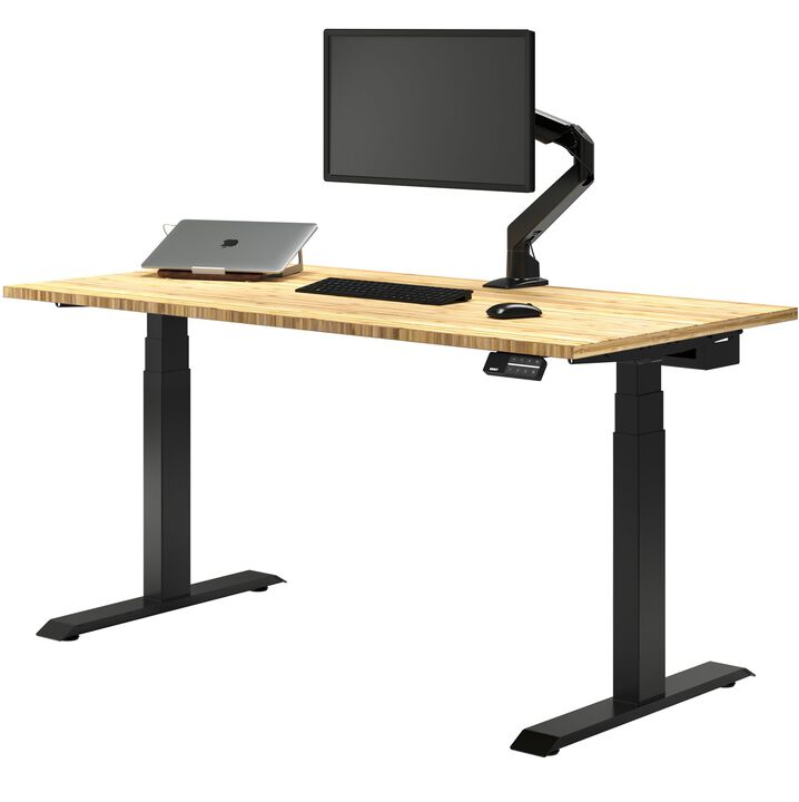 Desky Dual Bamboo Sit Stand Desk