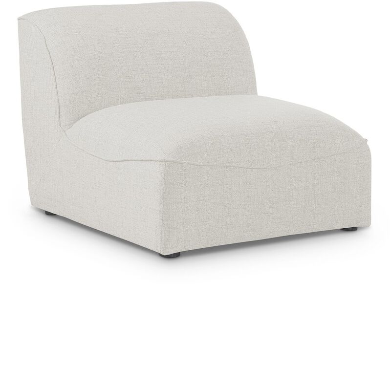 Meridian Furniture Miramar Cream Durable Linen Textured Armless
