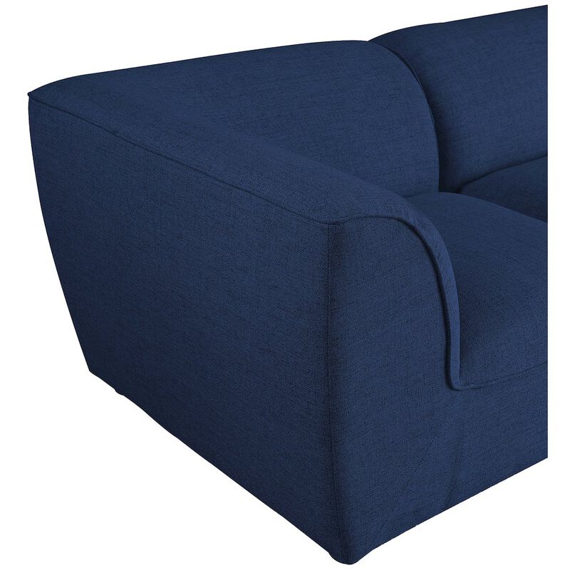 Meridian Furniture Miramar Navy Durable Linen Textured Modular Sofa