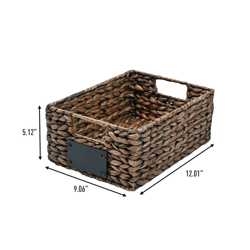 Lane Classic Farmhouse Handwoven Hyacinth Pantry Baskets with Chalkboard Labels and Handles