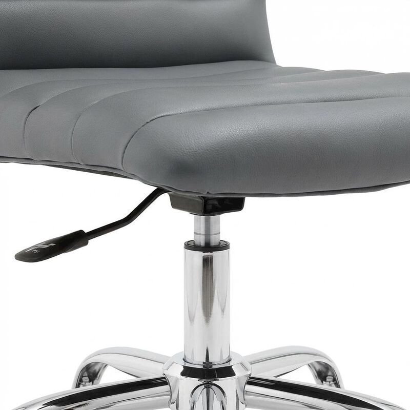 Vinyl Mid Back Office Chair with Armless Design and 18 lb Weight image number 6