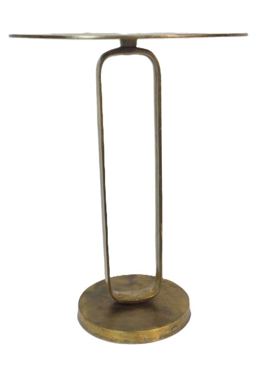 MonoLoop Round End Table Brass Antique