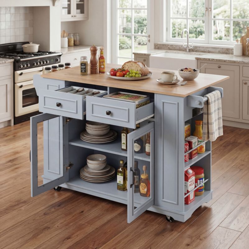 Lobswu Rolling Kitchen Island Cart image number 2