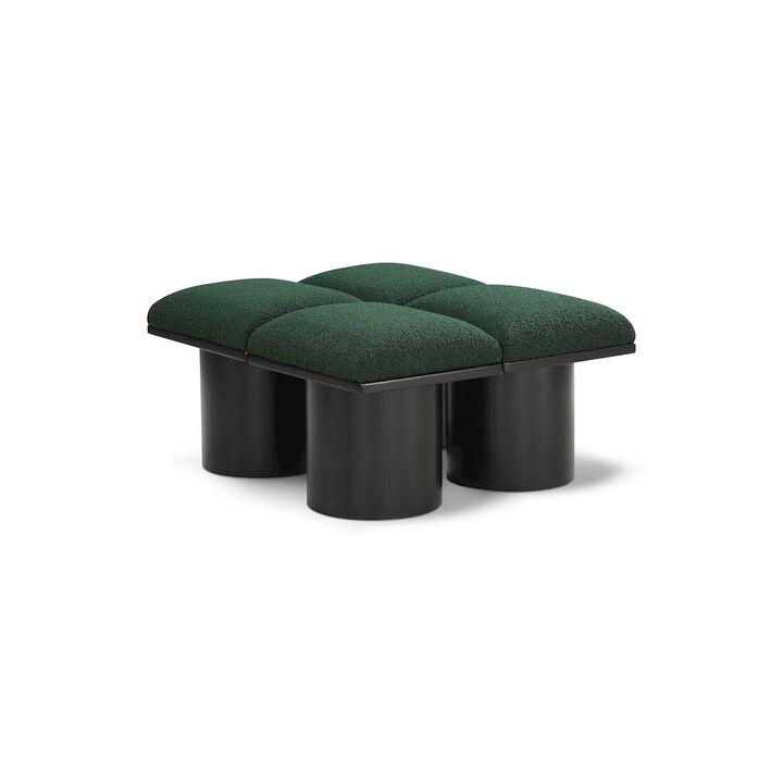 Meridian Furniture Pavilion Green Boucle Fabric Bench