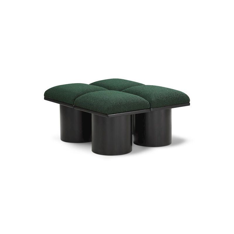 Meridian Furniture Pavilion Green Boucle Fabric Bench