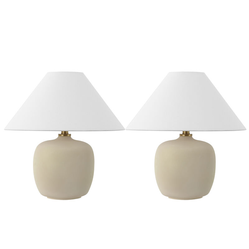 Delphi 18.25" Minimalist Scandinavian Resin/Iron LED Table Lamp