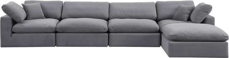 Meridian Furniture Comfy Grey Velvet Modular Sectional
