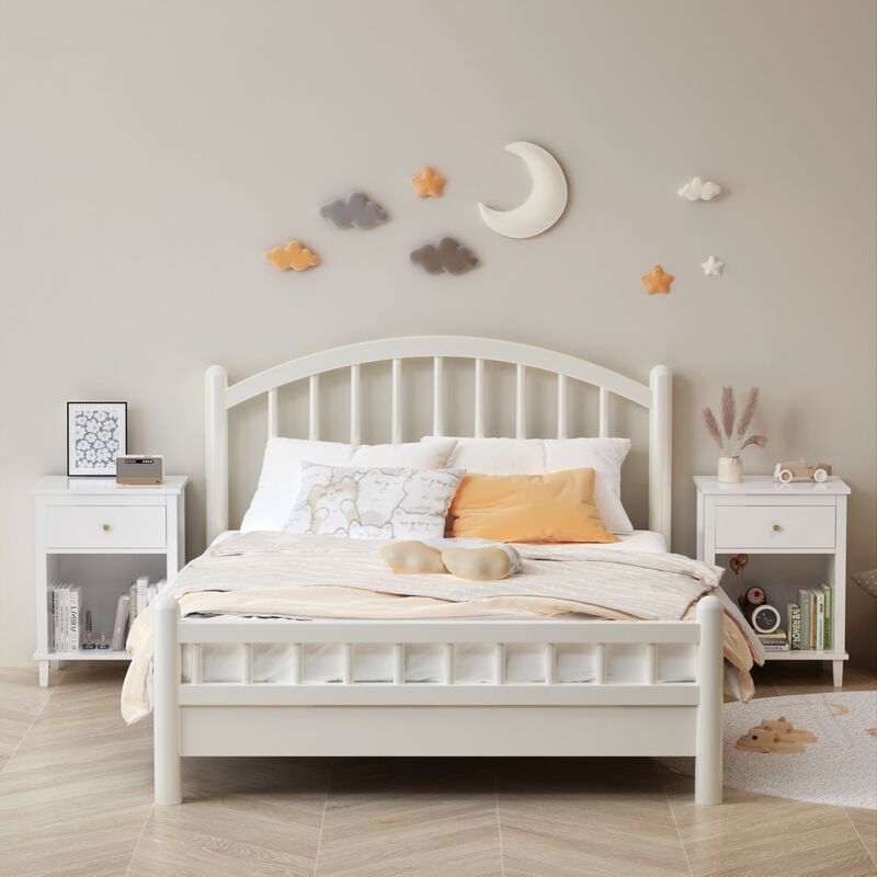 26.8" Assembled Wooden Nightstand 1-Drawer 1-Shelf for Kids Adults image number 3