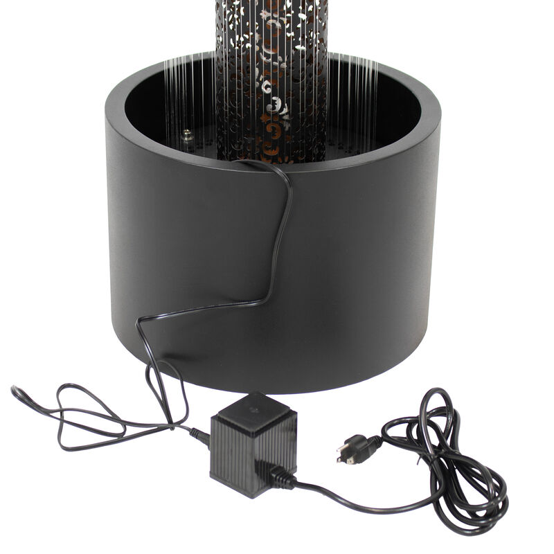 Sunnydaze Glittering Rain Zinc Outdoor Water Fountain with LEDs - 41.25"