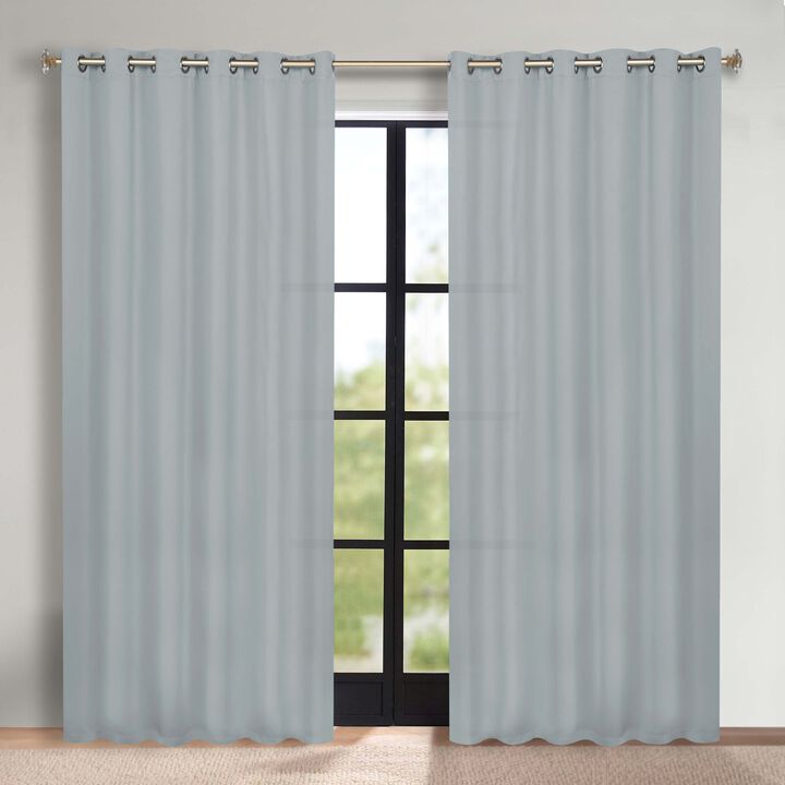 Modern Solid Blackout Curtain Panels Set of 2 Room Darkening Drapes