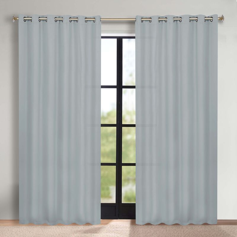 Modern Solid Blackout Curtain Panels Set of 2 Room Darkening Drapes image number 1
