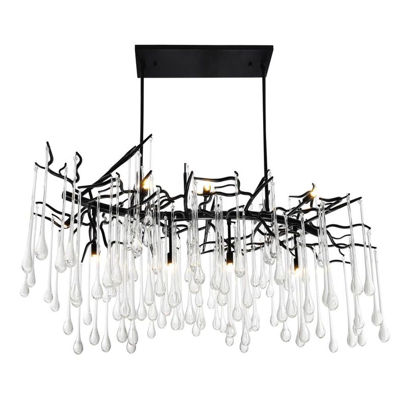 Anita 10 Light Chandelier With Black Finish
