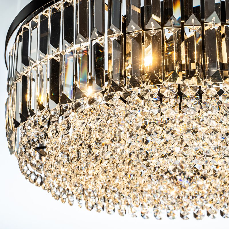 5 Lights 24" Traditional Matte Black Chandelier With Clear Crystal Accents image number 4
