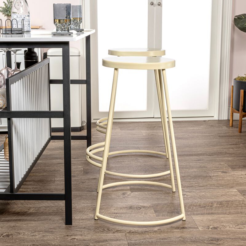Hula Modern Designer Iron Curved Backless Bar Stool