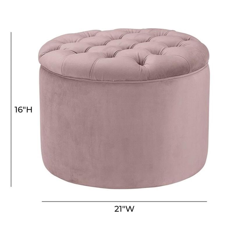 Tov Furniture Queen Mauve Velvet Storage Ottoman image number 2