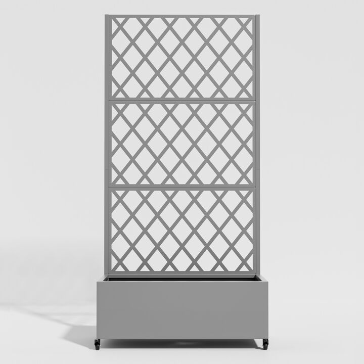 71*35.5 Metal Planter Box with Trellis