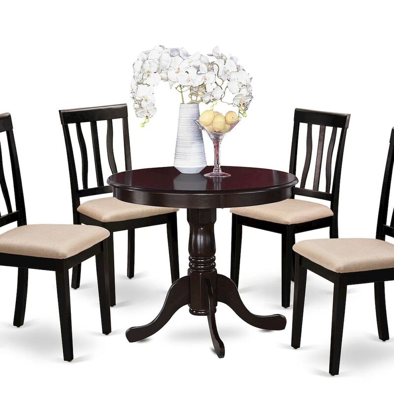 East West Furniture ANTI5-CAP-C 5 Pc Kitchen Table set-Kitchen Table and 4 Dining Chairs