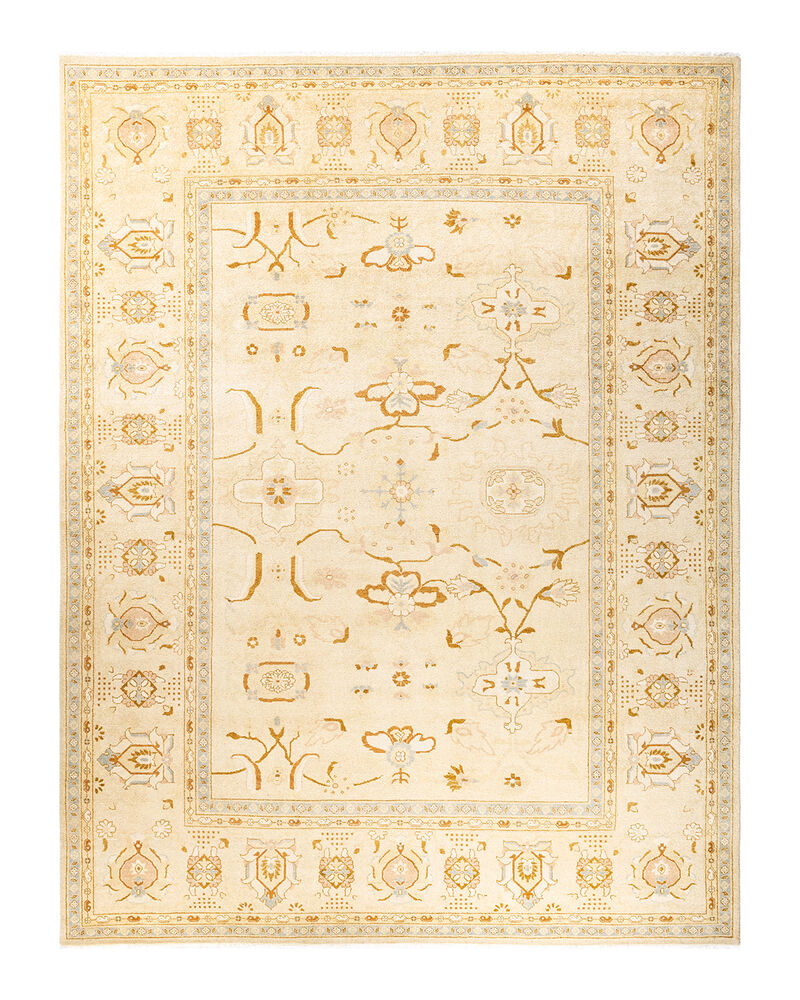 Eclectic, One-of-a-Kind Hand-Knotted Area Rug  - Ivory, 9' 3" x 12' 4"