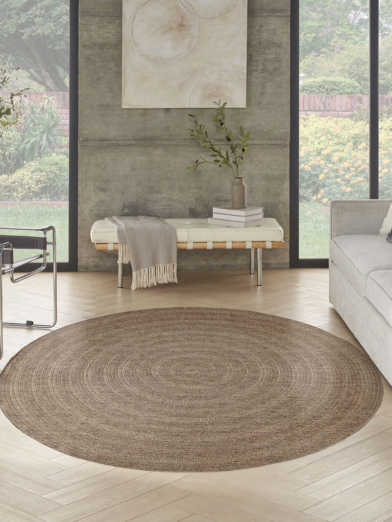 Tulum TLM04 Brown 8' x Round Rug