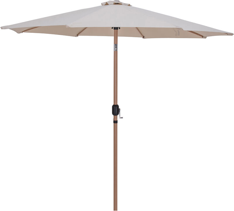 Meridian Furniture Fiji Beige Fabric / Matte Black Aluminum Patio Umbrella with Base Sets