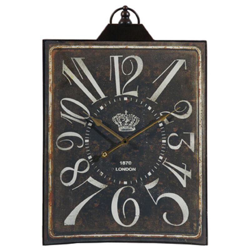 HomeRoots Vintage Style Black and White Iron Wall Clock image number 0