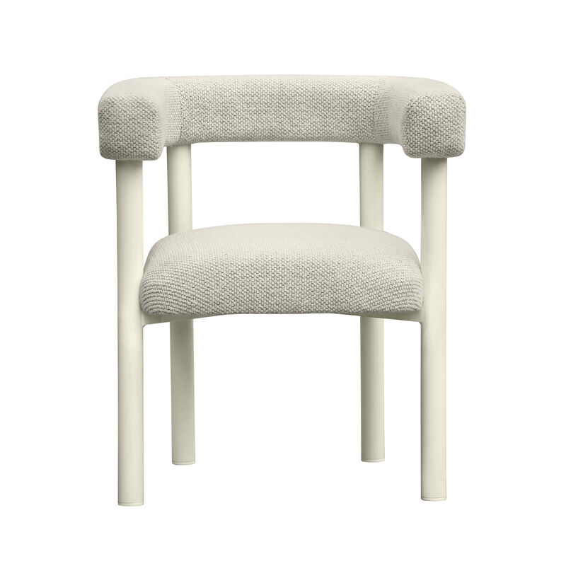 Jackie Cream Outdoor Textured Dining Chair