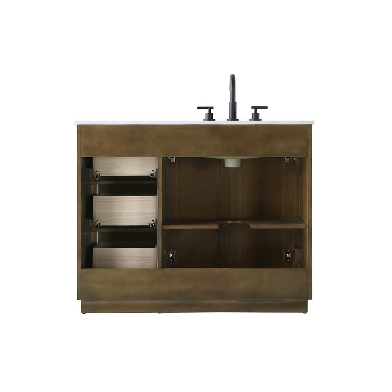Elegant Kitchen and Bath 42 inch Single Bathroom Vanity in Hazel Oak
