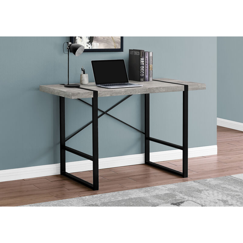 Monarch Specialties I 7316 Computer Desk, Home Office, Laptop, 48"L, Work, Metal, Laminate, Grey, Black, Contemporary, Modern