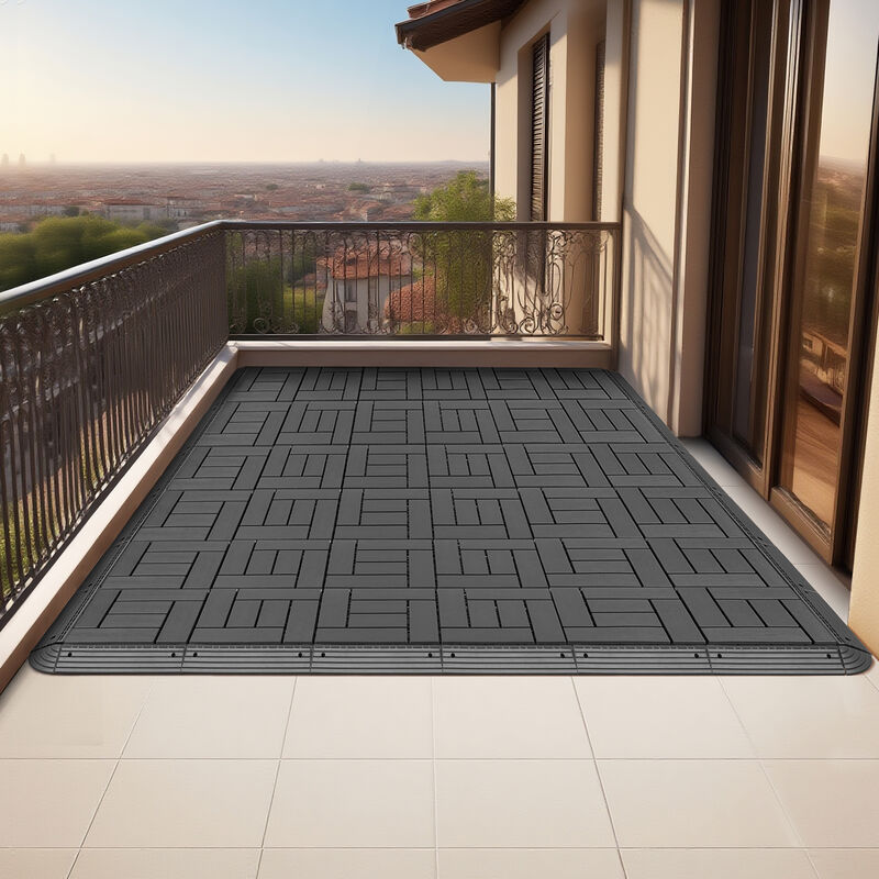 Interlocking Deck Tiles Corner Trim Pieces (30 Pcs+4 Corners), Waterproof, Easy Snap Edge Sealing Strips image number 4