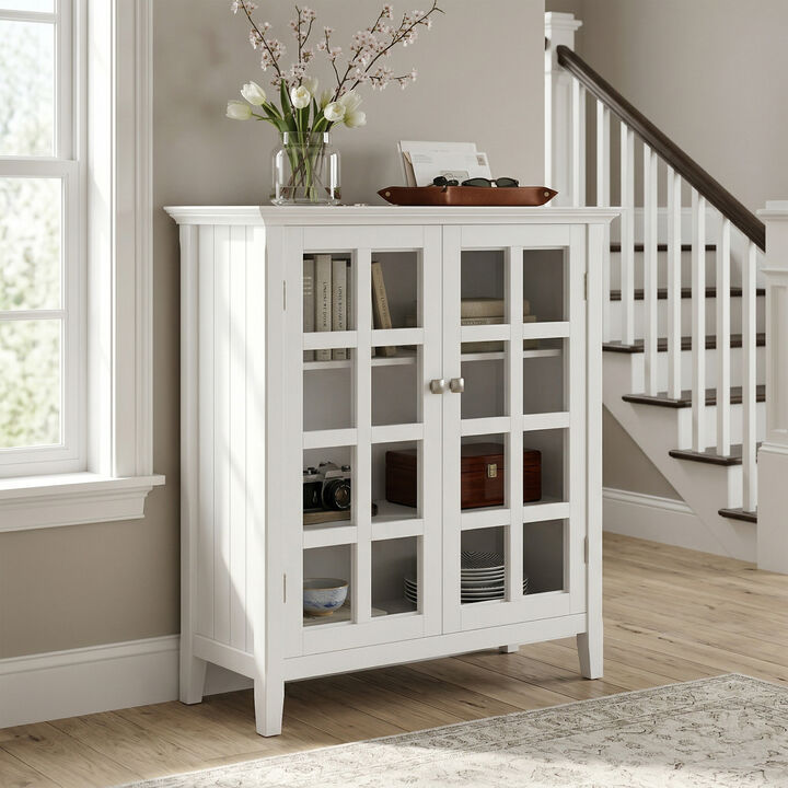 Acadian 39 inch Wide Solid Wood Transitional Storage Cabinet in White