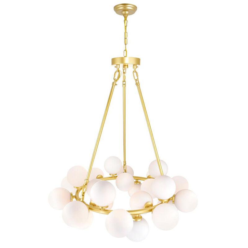 CWI Lighting Arya 25 Light Chandelier With Satin Gold Finish
