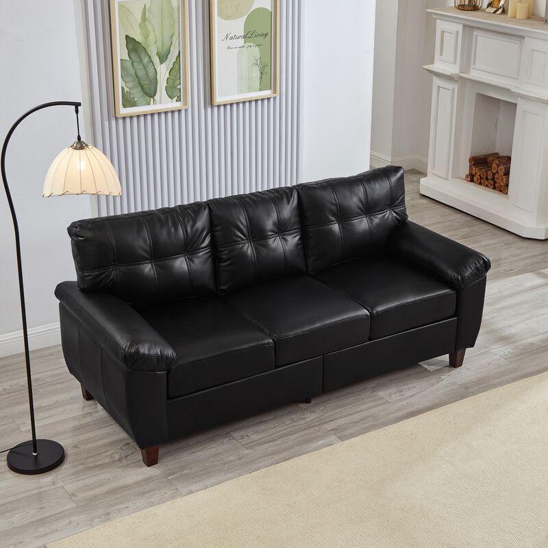 Buldef Breathable Faux-Leather Sofa image number 3