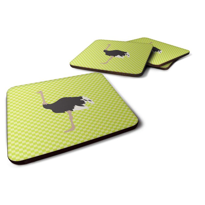 Caroline's Treasures Common Ostrich Green Decorative Coasters, 3.5, Multicolor