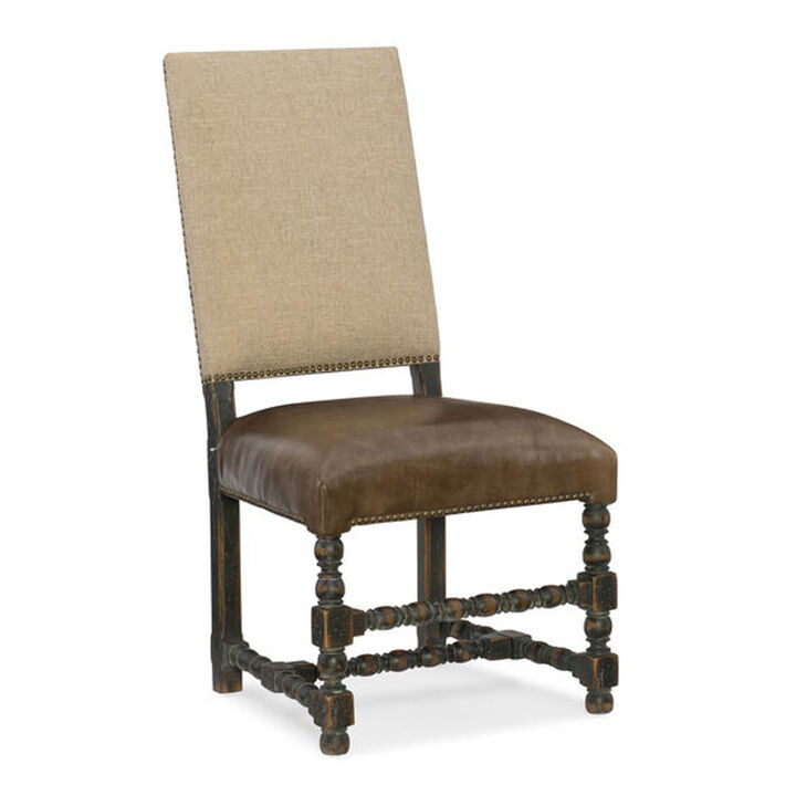Comfort Upholstered Side Chair in Brown