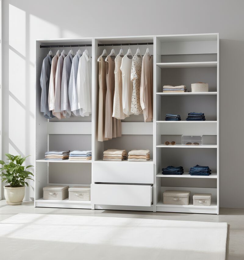 Prosper White Freestanding Walk in Wood Closet System