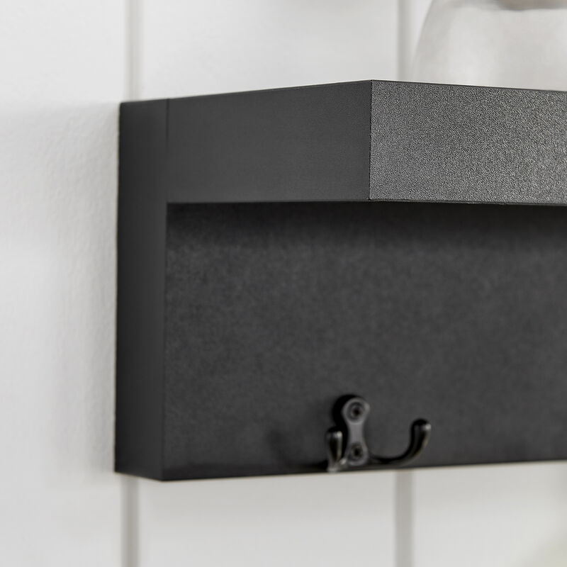 Wall Mounted Coat Rack with Decorative Ledge Shelf
