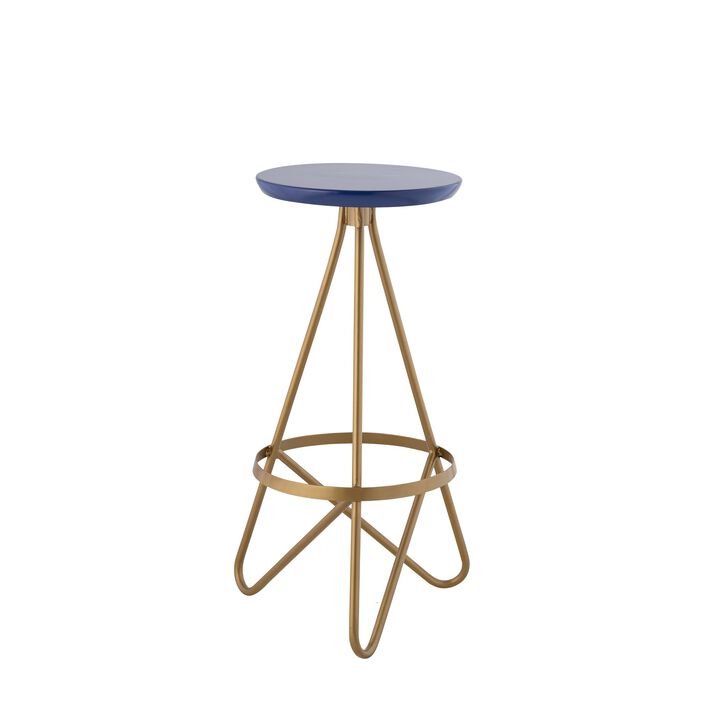 Spiroa Modern Industrial Metal Backless Circular Bar Stool