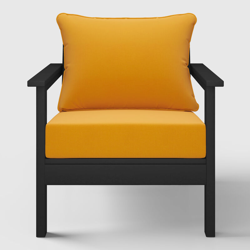 WestinTrends Outdoor Modern HDPE Patio Club Chair with Deep Seat Cushions