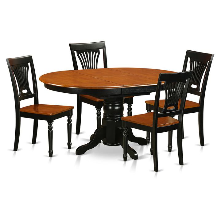 East West Furniture Dining set - 5 Pcs with 4 Wood Chairs