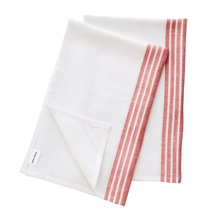 Solino Home 100% Pure Linen Kitchen Towels 17 x 26 Inch Set of 2 - Farmhouse