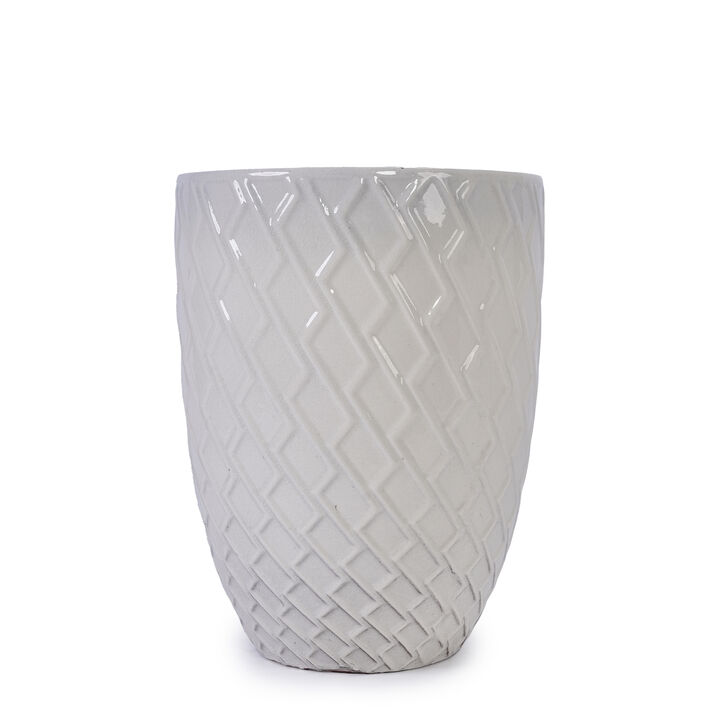 WOW PIONEER Handmade Breathable Ceramic Planter Pot 17 Inch for Medium to Large Houseplants