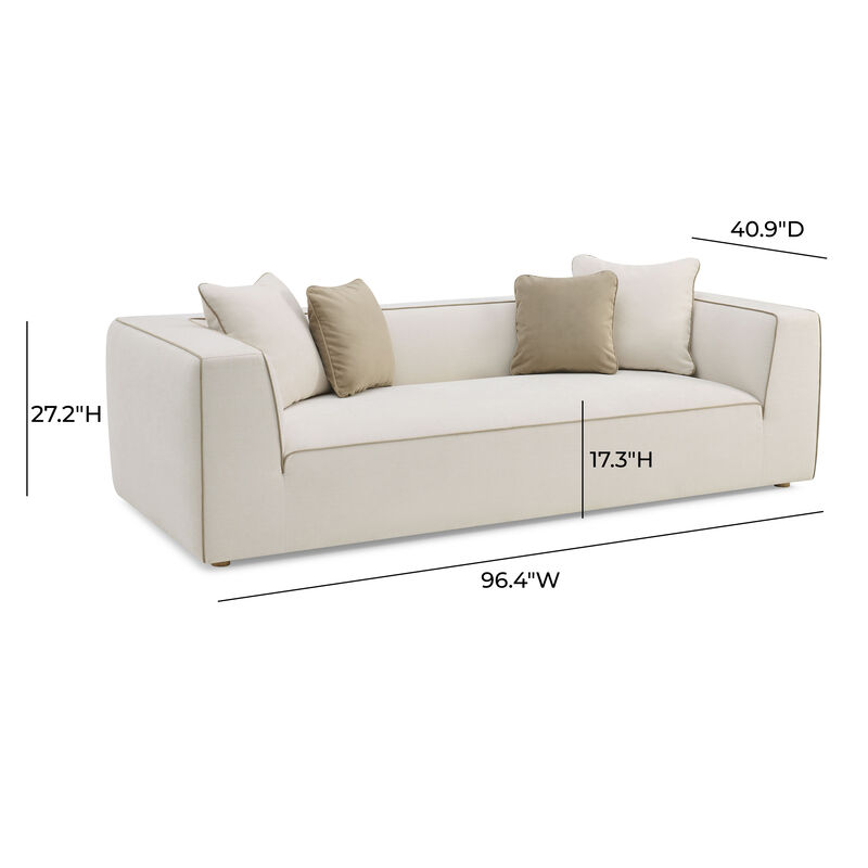 Tristine Cream Linen Sofa