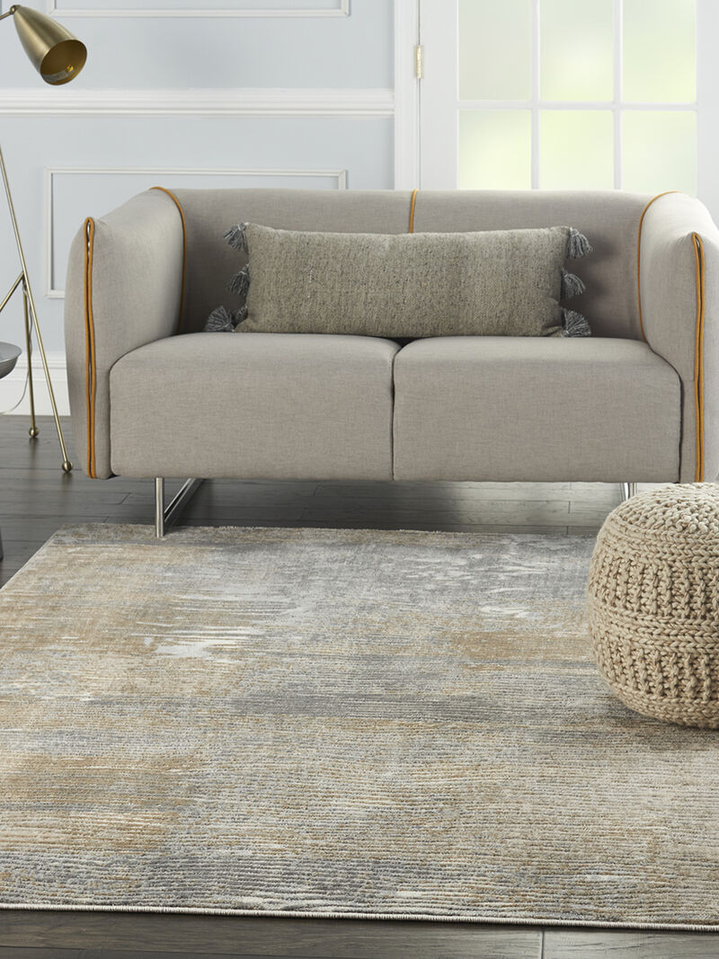 Solace SLA01 Gray/Beige 5'3" x 7'3" Rug image number 7
